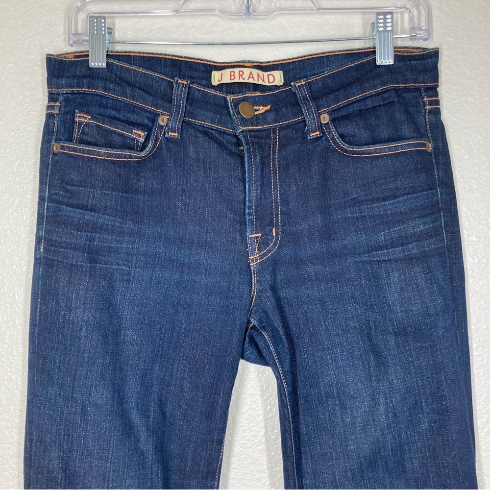J Brand Womens Boot Cut Denim Jeans Dark Wash 27 Cotton Mid Rise 32" inseam - Picture 3 of 16